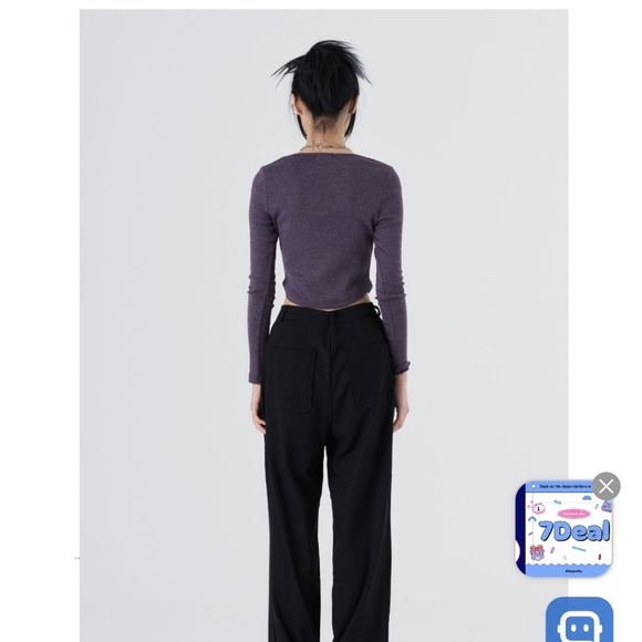 BNWT F.minute FEVERMINUTE WORLD Korean runway brand crop long sleeve RARE - Picture 8 of 10